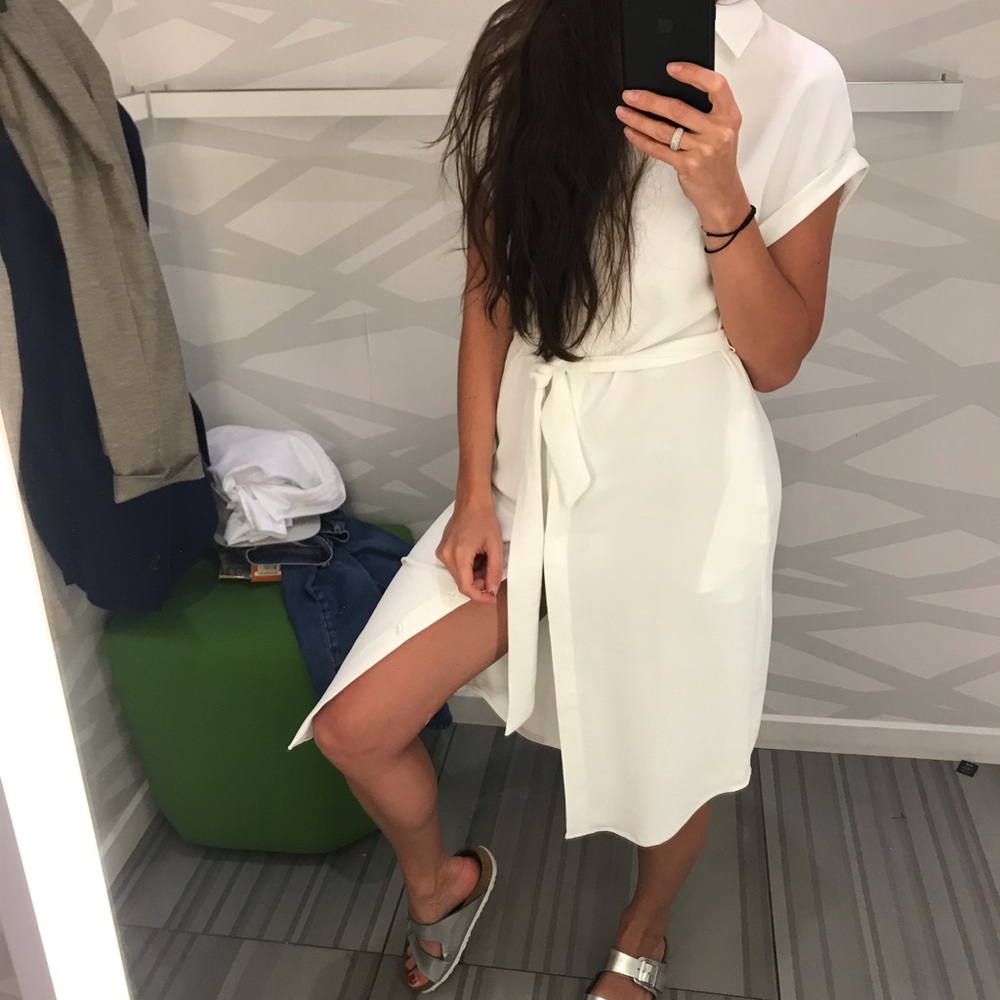 RW & Co Tencel Short-Sleeve Midi Shirtdress